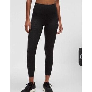 Lululemon Wunder Train High-Rise Tight 25" Geo Tile Emboss Black Size 10